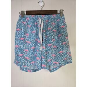 Chubbies Men's Swim Trunks Flamingo Pattern Blue Pink 5.5" Inseam Size Medium